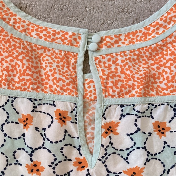 BODEN orange floral peplum blouse, Sz US 2. - Picture 4 of 7